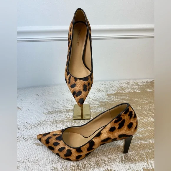 TALBOTS Leopard Print Calf Hair Heels | Size 7.5 AA - Picture 1 of 12